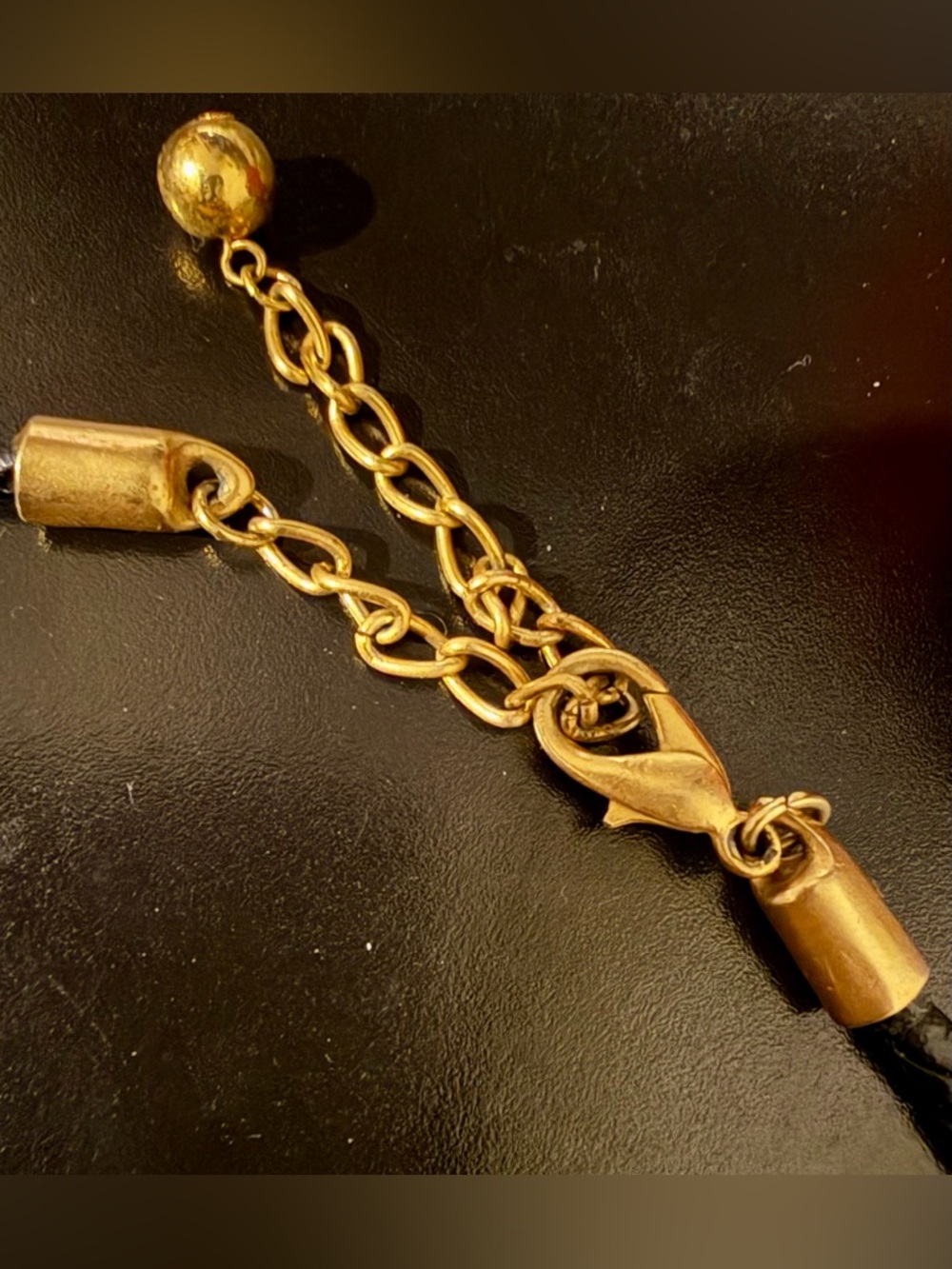 Vintage Gold-Tone  Ancient Coin Medallion Leather Cord Necklace - Black - Picture 9 of 11